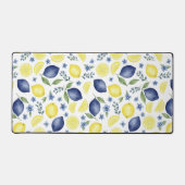 Blue French Country Lemon Pattern Bureaumat (Voorkant)