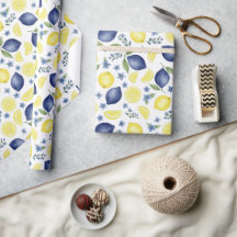 Blue French Country Lemon Pattern