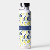 Blue French Country Lemon Pattern Name Waterfles (Rechts)