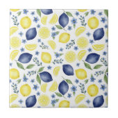Blue French Country Lemon Pattern Tegeltje (Voorkant)