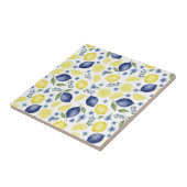 Blue French Country Lemon Pattern Tegeltje (Zijkant)