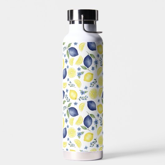 Blue French Country Lemon Pattern  Waterfles (Links)