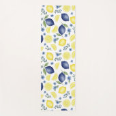 Blue French Country Lemon Pattern Yogamat (Voorkant)