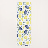 Blue French Country Lemon Pattern Yogamat (Achterkant)