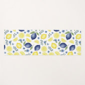 Blue French Country Lemon Pattern Yogamat (Voorkant (horizontaal))