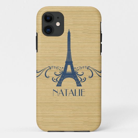 Blue French Flourish BT iPhone 5 Hoesje (Achterkant)