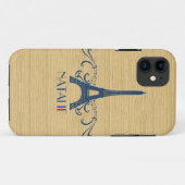 Blue French Flourish BT iPhone 5 Hoesje (Achterkant (horizontaal))