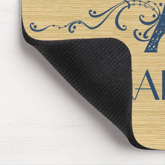 Blue French Flourish Mousepad Muismat (Hoek)