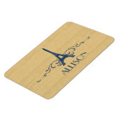 Blue French Flourish Premium Magnet Magneet (Linkerzijde)
