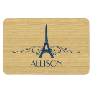 Blue French Flourish Premium Magnet Magneet