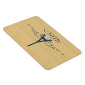 Blue French Flourish Premium Magnet Magneet (Rechterzijde)