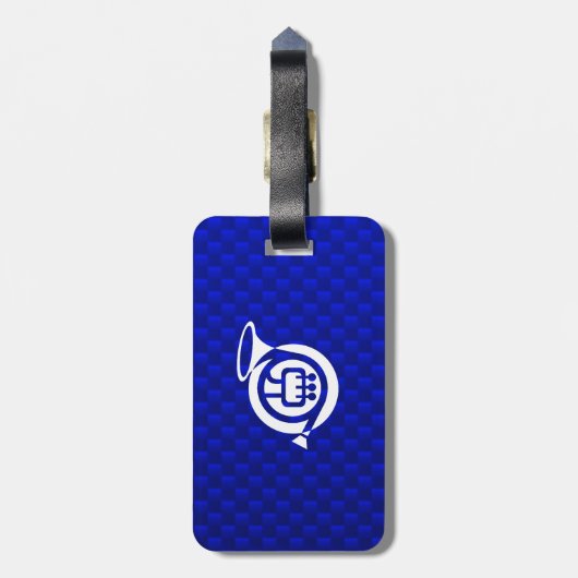 Blue French Horn Bagagelabel (Achterkant verticaal)