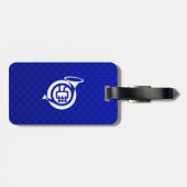 Blue French Horn Bagagelabel (Achterkant horizontaal)