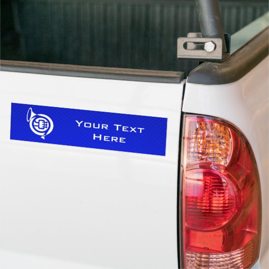 Blue French Horn Bumpersticker (Op Truck)