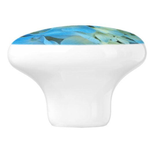 Blue French Hydrangea Floral Keramische Knop (Zijkant)