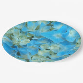 Blue French Hydrangea Floral Papieren Bordje (Gekanteld)