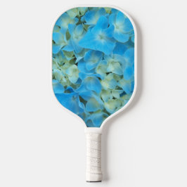 Blue French Hydrangea Floral Pickleball Paddle