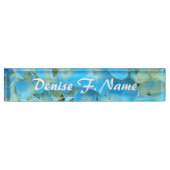 Blue French Hydrangea Personalized Floral Naambordje (Voorkant)