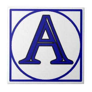 Blue French Letter House Number Tegels Tegeltje