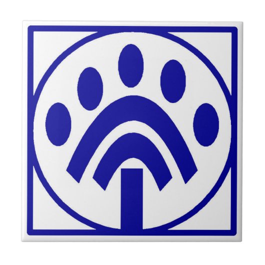 Blue French Letter House Number Tegels Tegeltje (Voorkant)