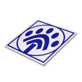 Blue French Letter House Number Tegels Tegeltje (Zijkant)