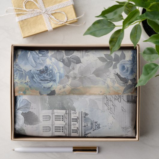 Blue French Manor Tissuepapier (Geschenk)