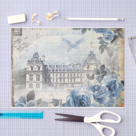 Blue French Manor Tissuepapier (Craft)