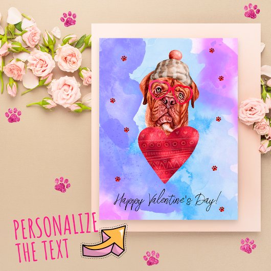 Blue French Mastiff Valentijnsdag Gift Dog Feestdagenkaart