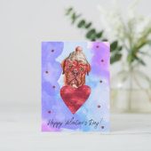 Blue French Mastiff Valentijnsdag Gift Dog Feestdagenkaart (Staand voorkant)