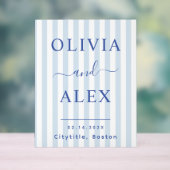 Blue French Personalized Wedding Acryl Bord (Neutraal)