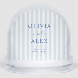 Blue French Personalized Wedding Sneeuwbol