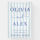 Blue French Personalized Wedding Spandoek (Verticaal)
