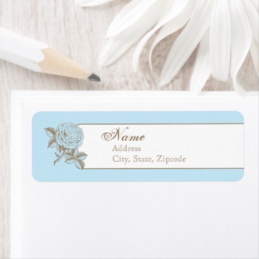 Blue  French Return Address Label (Insitu)