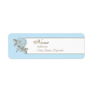 Blue  French Return Address Label
