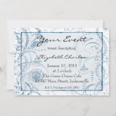 Blue French Toile Custom nodigt versie 2 uit Kaart (Voorkant)