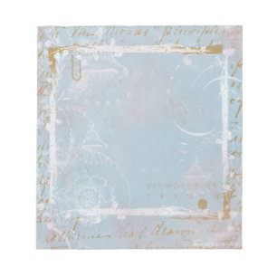 Blue French Toile Elegant Notitieblok Scratch Pad