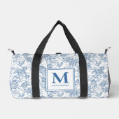 Blue French Toile Monogram Plunjezak (Voorkant)