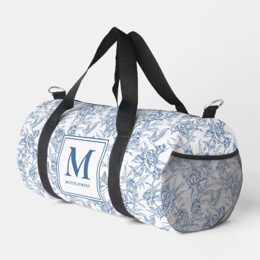 Blue French Toile Monogram Plunjezak (Rechterhoek)