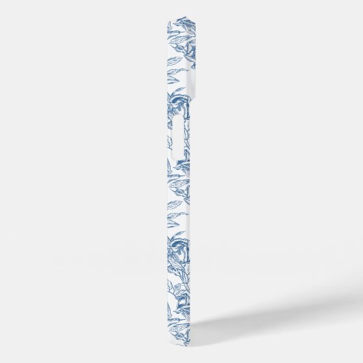 Blue French Toile Name Case-Mate iPhone Case (Achterkant / Rechts)