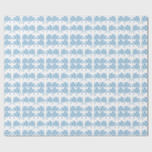 Blue French Toile Pattern Cadeaupapier (Vlak)