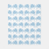 Blue French Toile Pattern Fleece Deken (Voorkant)