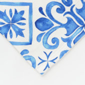 Blue French Toile Pattern Fleece Deken (Hoek)