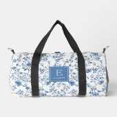 Blue French Toile Pattern Monogram Name Elegant Plunjezak (Voorkant)