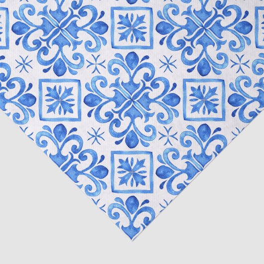 Blue French Toile Pattern Tissuepapier (Detail)