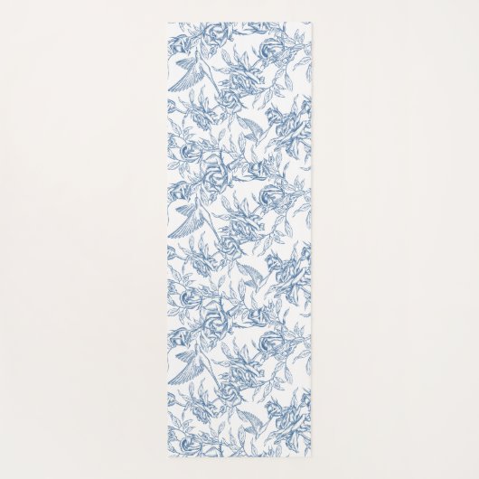 Blue French Toile Yogamat (Achterkant)