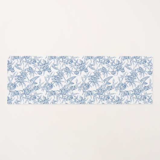 Blue French Toile Yogamat (Voorkant (horizontaal))