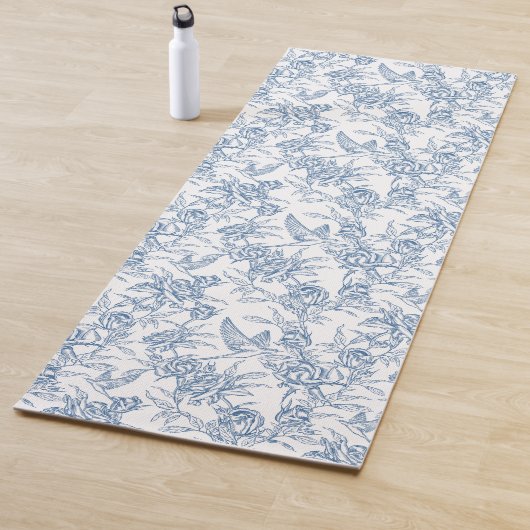 Blue French Toile Yogamat (In situ)