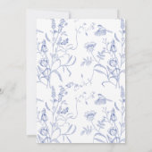 Blue French Victorian Vintage Save The Date (Achterkant)