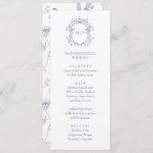 Blue French Vintage Victorian Menu (Voorkant / Achterkant)