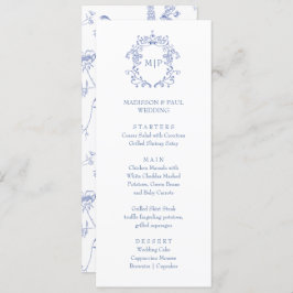 Blue French Vintage Victorian Menu 